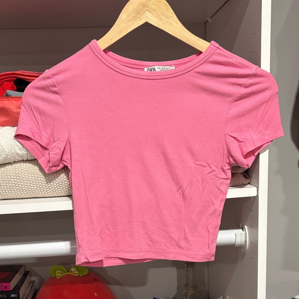 Zara Vibrant Pink Crop Top
